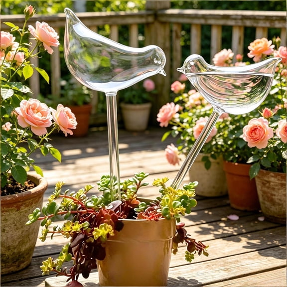 Rirozkan Bird-Shape Watering Device, Plants Drip Irrigator Spike, Slow-Release Seepage Waterer for Potted Plants Garden Beds