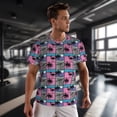 thumbnail image 3 of Wukai Hawaii Palms Print Men's Short-Sleeved Mesh T-Shirt,Quick-Dry Short Sleeve Workout T-Shirt-X-Large, 3 of 8
