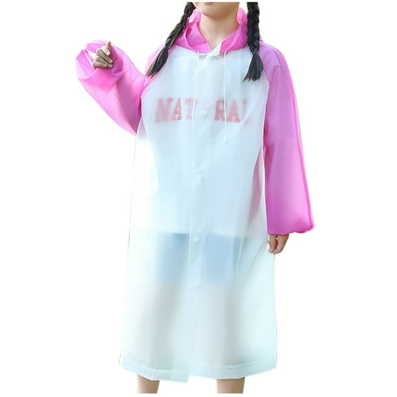 Pitauce Rain Jacket for Kids Portable Reusable Rain Poncho Boys Girls Hooded Raincoats for Sporting Traveling