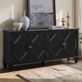 thumbnail image 2 of Hassch Sideboard Buffet Cabinet with 4 Doors, Kitchen Storage Cabinet, Cupboard with Adjustable Shelves, Coffee Bar Cabinet for Dining Room, Living Room, Black, 2 of 10