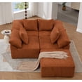 thumbnail image 3 of Orange Chenille Modular Sectional, 5 Seat & Ottoman | Suitable for Daily Relaxing and Lounging | Provides Soft Support and High Load-bearing Capacity, 3 of 3
