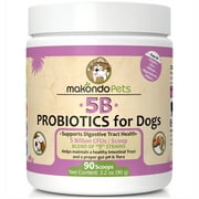 Probiotics for Dogs & Puppies. Flavored, Made in USA, Extra Strength 9 Species Digestive Support Tummy Relief Enzyme Powder, 5 Billion CFUs per Scoop. 90 Scoops per Tub, 3.17 oz