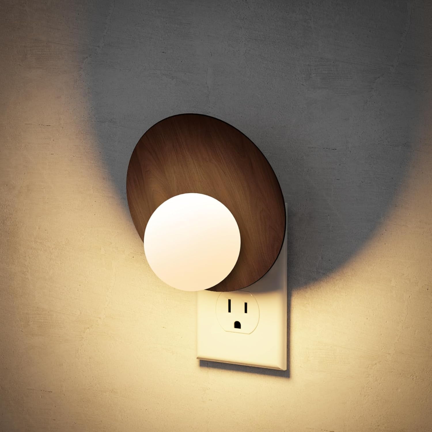 RGHJAR-Night Lights Plug Into Wall, Plug in Night Light, 3000K Warm White, Dusk to Dawn Sensor, Brightness Adujstable Nightlight for Adults, Bedroom, Bathroom, Hallway