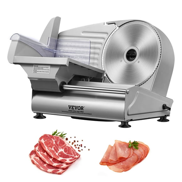 VEVOR Meat Slicer, 180W Electric Deli Food Slicer with 7.5" SUS420 Stainless Steel Blade and Blade Guard, 0 - 0.6 inch Adjustable Thickness for Home Use