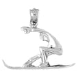 thumbnail image 1 of 14K White Gold Snow Boarder Pendant - 23 mm, 1 of 3