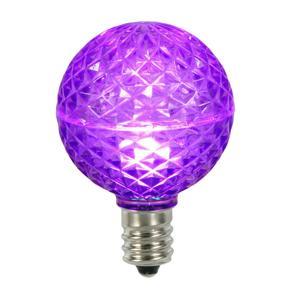 G50 Faceted LED Purple Bulb E17 10/Box