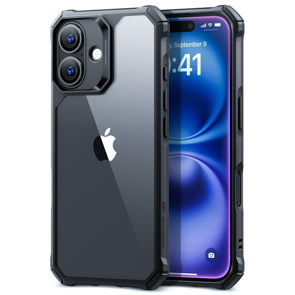 Funda de teléfono ESR Air Armor Series para iPhone 16, color negro transparente