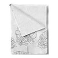 thumbnail image 2 of Gerber Daisy Soft Flannel Fleece Blanket, Monochrome Uncolored Thin Line Artwork of Natural Flowers with Stems, Cozy Plush for Indoor and Outdoor Use, 50" x 60", Charcoal Grey White, by Ambesonne, 2 of 5
