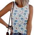 thumbnail image 2 of GNFQXSS Womens Crew Neck Tank Top Print Sleeveless Top Casual Beach Vacation Lightweight Flowy Top Multicolor M, 2 of 5