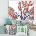 thumbnail image 2 of Designart 'Abstract Red Flowers of Spring Tree' Traditional Framed Canvas Wall Art Print, 2 of 5