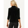 thumbnail image 3 of DARING DIVA Women's Velvet Shawl Lapel Collar Open Front Cardigans S Black, 3 of 6