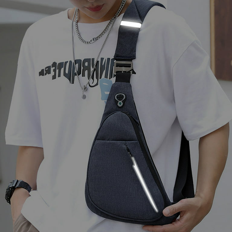 Sling Bag Male Front Cross Body Bag Anti-theft Safety Chest Pocket Pouch  Shoulder Bag for Men