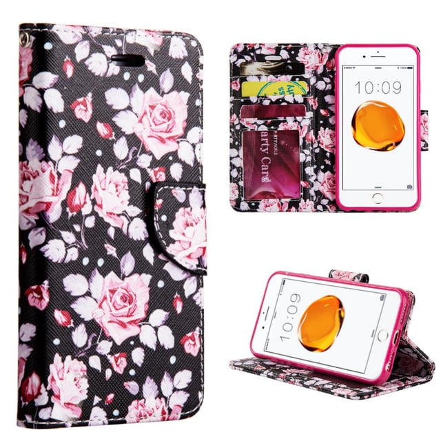 FOR IPHONE 8 / 7 PLUS TRNDY LEATHER FLIP WALLET CASE - BE-YOU-TIFUL LUXMO No