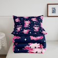 thumbnail image 5 of Manfei Colorful Axolotl Queen Comforter Set,Watercolor Amphibian Comforter Sets Queen,Navy Blue Reversible,3pcs,1 Comforter and 2 Pillowcases, 5 of 7