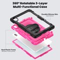 thumbnail image 2 of Case for Matepad SE 11 Inch 2024 with Screen Protector, 360 Degree Rotating Kickstand Hand Strap Heavy Duty Shockproof Cover with Shoulder Strap, Rose PC, 2 of 7