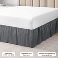 thumbnail image 2 of CCNY Dust Ruffled Style Bed Skirt Olympic Queen size Adjustable Elastic 14" Drop Length Microfiber Made Dark Gray Bedskirts, 2 of 6