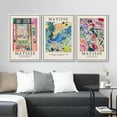 thumbnail image 3 of IDEA4WALL Framed Canvas Print Wall Art Set of 3 Henri Matisse Exhibition Posters Fine Art Nature Wilderness Geometric Floral Botanical Modern Art Calm/Relax/Cozy for Rooms - White 16"x24"x3, 3 of 5