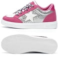thumbnail image 5 of Knivor Sneakers for Women Low Top Lace Up Flat Skate Shoes Glitter Star Fashion Casual Walking Tennis Board Shoes, 5 of 9