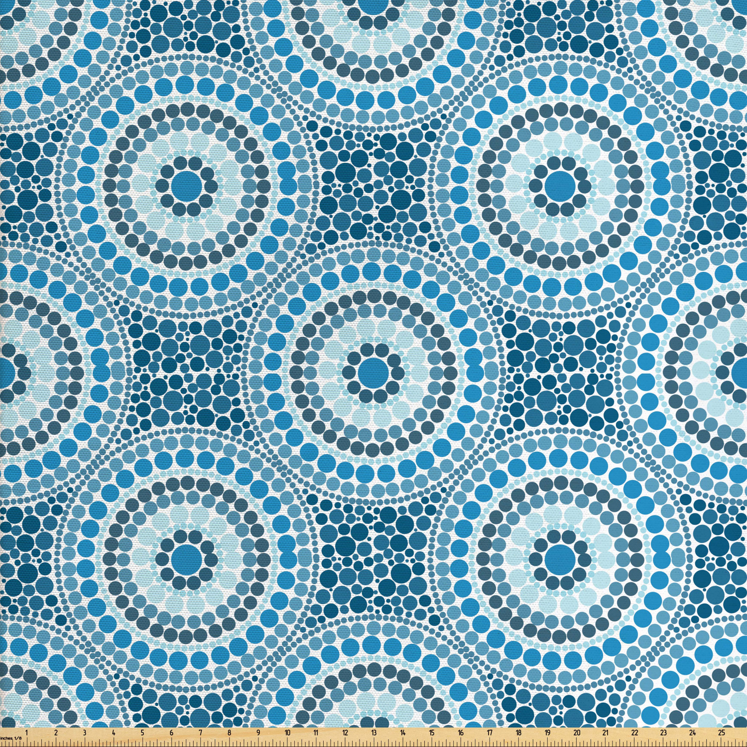 Geometric Fabric by The Yard, Concentric Circles Mosaic Tiles Consist