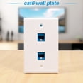 thumbnail image 3 of 4 Pieces 2 Port Ethernet Wall Plate, RJ45 Cat6 Female to Female Jack Inline Coupler Face Plates, 3 of 7