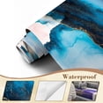 thumbnail image 4 of Wallpaper Luxury blue abstract marble liquid ink art painting Peel and Stick Wall Murals 69"H x 96"W Removable PVC Wall Paper Self-Adhesive Wall Paintings Art Decor for Bedroom Living Room, 4 of 7