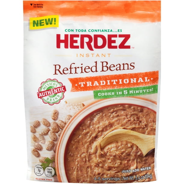 6 Pack Herdez Instant Traditional Refried Beans 5 4 Oz Walmart Com Walmart Com