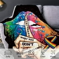 thumbnail image 3 of Kainsy Paready Lesbian Rainbow Lips Pride Soft Fleece Throw Blankets Lightweight Pride Rainbow Blanket for Couch Sofa Indoors Outdoors Party Decor-50x60in(60"x80"), 3 of 7