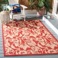 thumbnail image 2 of SAFAVIEH Courtyard Aubrey Floral Indoor/Outdoor Area Rug, Red/Creme, 5'3" x 7'7", 2 of 10