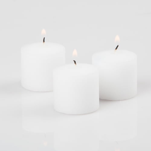 White Votive Candles Box of 144 Unscented 10 Hour Burn Time Bulk Parties SPA New 