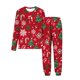thumbnail image 2 of Conjuntos de blusas y camisas de cuello redondo y manga larga con estampado navideño para niños Camisa de manga larga con cuello redondo y cintura elástica Pantalones largos Conjunto de traje de casa, 2 of 6