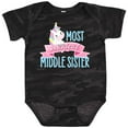 thumbnail image 3 of Inktastic Most Magical Middle Sister- cute unicorn Girls Baby Bodysuit, 3 of 5