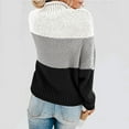 thumbnail image 3 of Zelic Womens Sweaters Color Block Fall Clothes for Women Round Neck Loose Fashion Sweater, 3 of 6