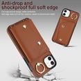 thumbnail image 5 of ShellTech Phone Case for iPhone 12/12 pro case with Strap Wallet for Women with Card Holder,Brown, 5 of 10