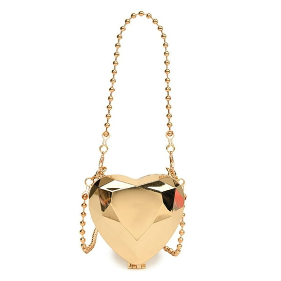 ZPAQI Women Shoulder Bag Chain Strap Evening Clutch Bag Heart Shaped Crossbody Bag