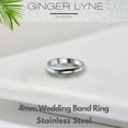 thumbnail image 2 of 4mm Stainless Steel Wedding Band Ring for Women or Men Ginger Lyne Collection, 2 of 7