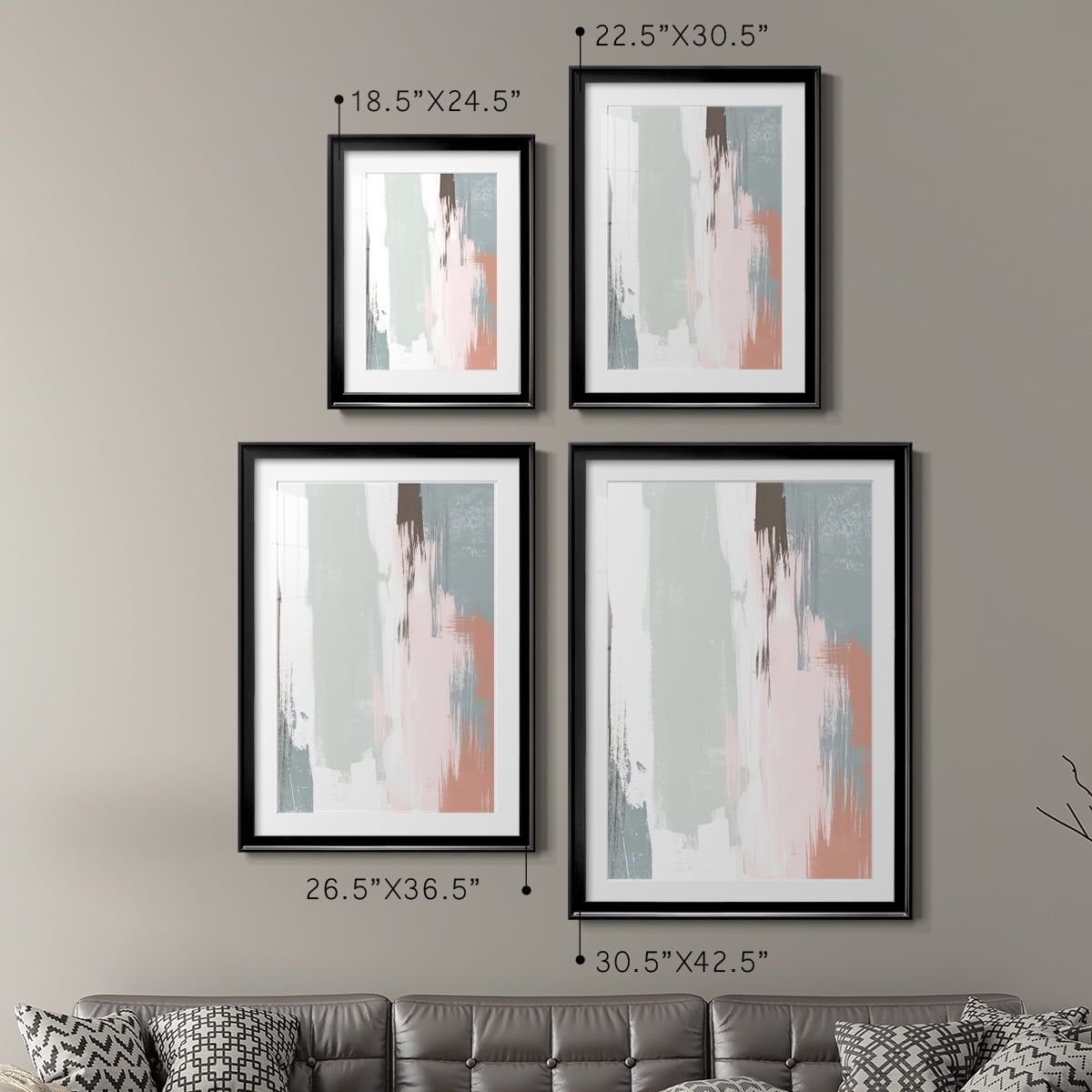 Wexford Home Sandstone Peel III Premium Framed Print, 30.5" x 42.5" - Ready to Hang, Black (Set of 2)
