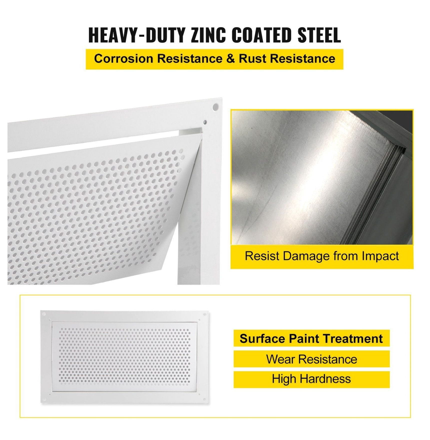 Flood Vent 8x16 Inch Foundation Vent - Crawl Space & Garage Flood Protection - White Wall Mount - Reduce Flood Risk & Insurance Costs