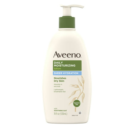 Aveeno Sheer Hydration Daily Moisturizing Dry Skin Lotion, 18 fl. (Best Lotion For Sunburn)
