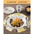 thumbnail image 3 of 13 Inch Round Placemats Set of 6, Yellow Ombre Spring Floral Non Slip Heat Insulation PP Table Mats, Summer Botanical Flowers Washable Place Mats for Kitchen Dining Party Table Decor, 3 of 7