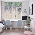 thumbnail image 4 of Wisteria Kitchen Curtains Window Panels, Purple Flowers Leaves Butterflies Plants Spring Beige Insulated Window Treatment Curtain, Grommet Curtains for Bedroom/Living Room/Bathroom, 2 Piece 52"Wx63"L, 4 of 8