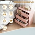 thumbnail image 2 of Ktaxon Pink 3 Drawer Dresser Nightstand Modern Wood Chest of Drawers Bedroom Pink Finish, 2 of 12