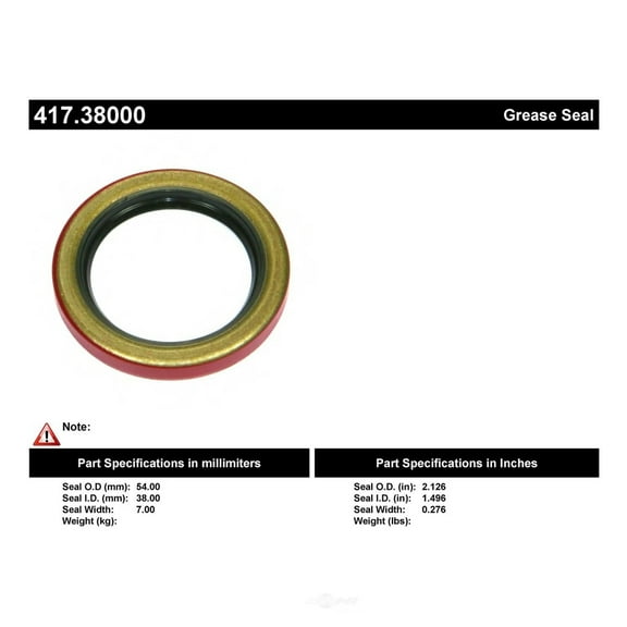 Centric 417.38000 Centric Premium Axle Shaft, Hub & Wheel Seals