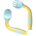 thumbnail image 3 of Baby Fork and Spoon Set with 360° Bending PP Material Green Color Easy to Hold AntiSlip Handle for Baby Use, 3 of 3