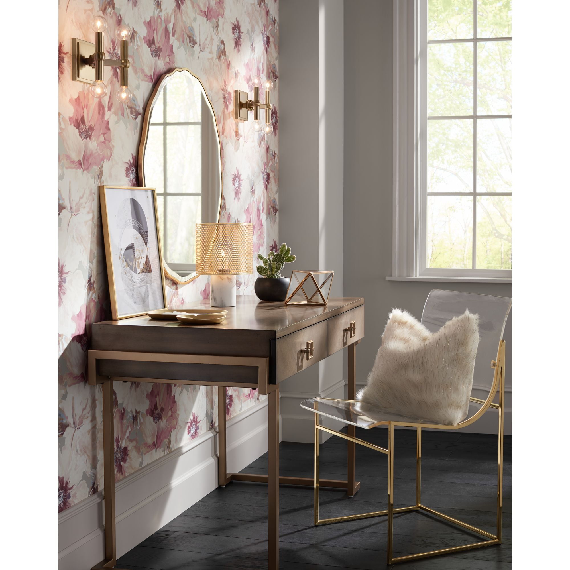 Noble Park Lissa Round Vanity Decorative Wall Mirror Modern
