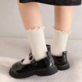 thumbnail image 7 of Spazoro Girls 10 Pairs Mid Calf Socks, Soft Solid Color Cotton Stretchy Casual Ruffled Crew Socks White Size 1T-12Y, 7 of 7