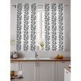 thumbnail image 2 of Black Grey Botanical Curtains 45 Inch Length,Sheer Curtains for Bedroom Living Room Window Pastoral Spring Summer Leaf Aesthetics Rod Pocket Drapes Kitchen Curtains Small Half Window 42"x45" 2 Panels, 2 of 6
