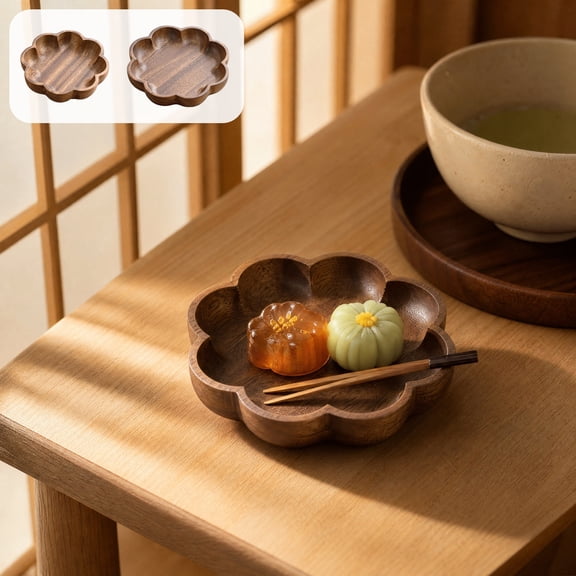 Viflosae Wooden Serving Tray for Living Room Coffee Table Snack Fruit Storage and Organization