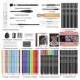 thumbnail image 3 of HIFORNY 100 PCS Drawing & Sketching Set, Professional Art Supplies with Graphite,Charcoal, Colored,Watercolor,Metallic Pencils,Blending Tools,Sketchbook and Coloring Book in Zipper Case(Pink), 3 of 8