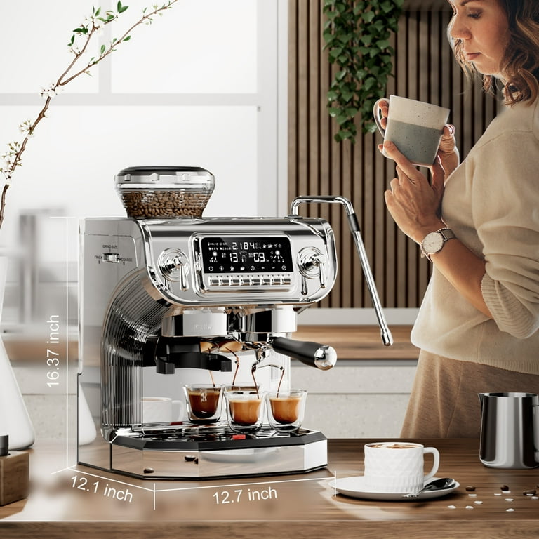 Mcilpoog Espresso Machine with Milk FrotherSemi Automatic Coffee