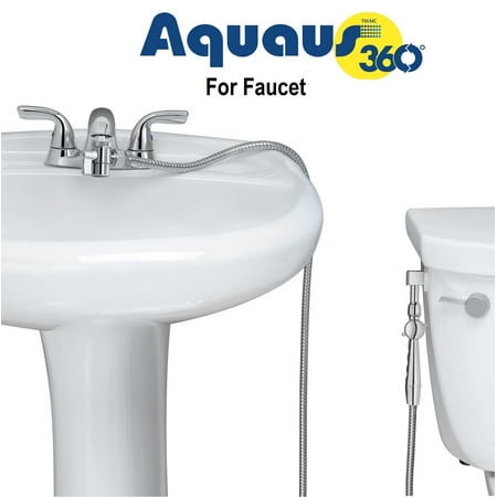 Handheld Bidet Diaper Sprayer Aquaus 360 for Faucet Warm Water Bidet w/ EZ Thumb Pressure Controls on Both Sides of the Sprayer - Stainless Steel StayFlex Hose - Hand Held Bidet, Shattaf, Diaper Sprayer. Hot, Heated Bidet ()